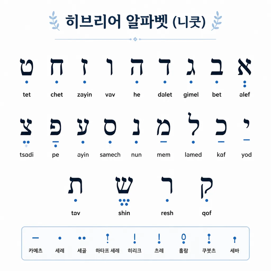 히브리어 니쿳 모음 부호 예시